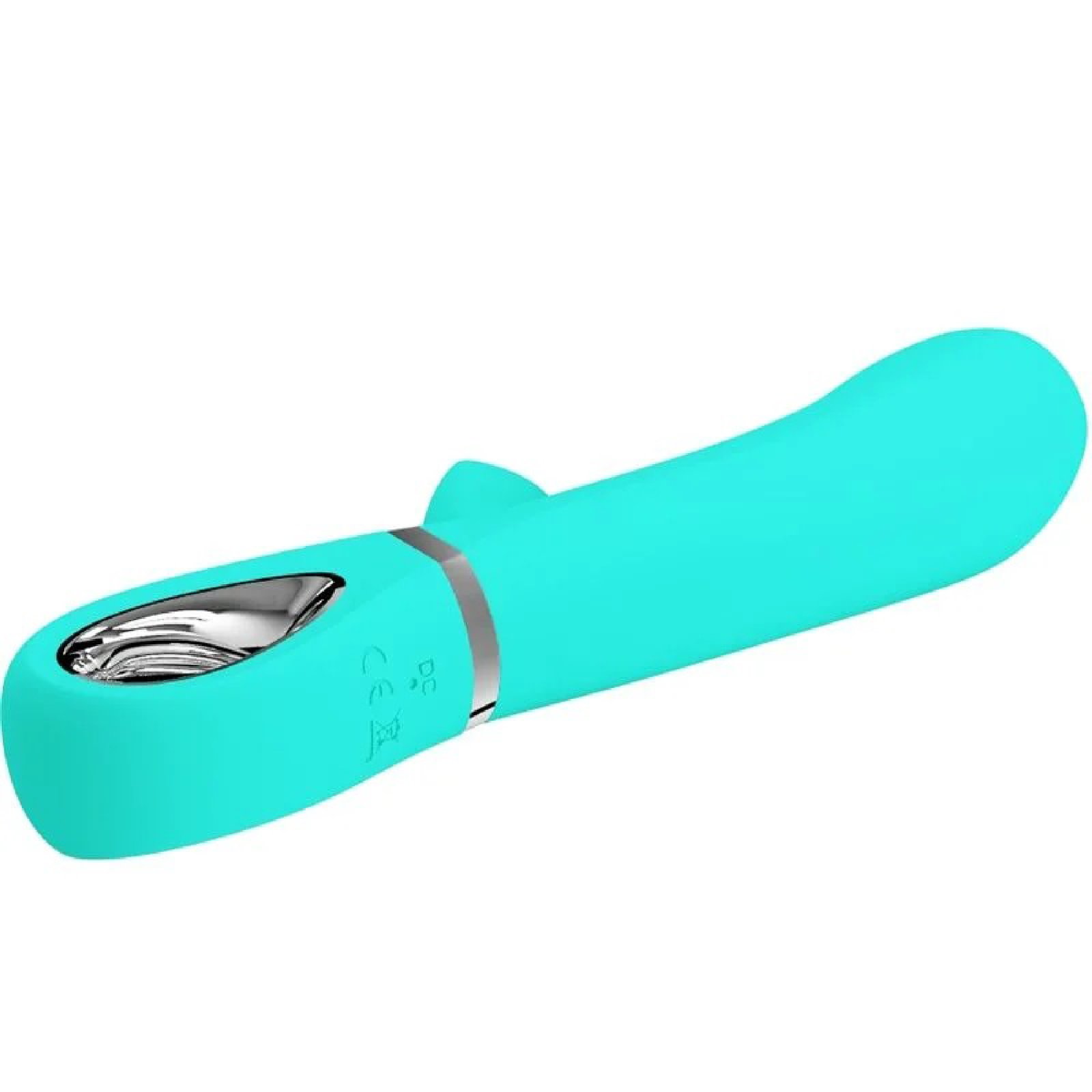 Thomas Super Soft Silicone Rabbit Vibrator - Turquoise - Image 4