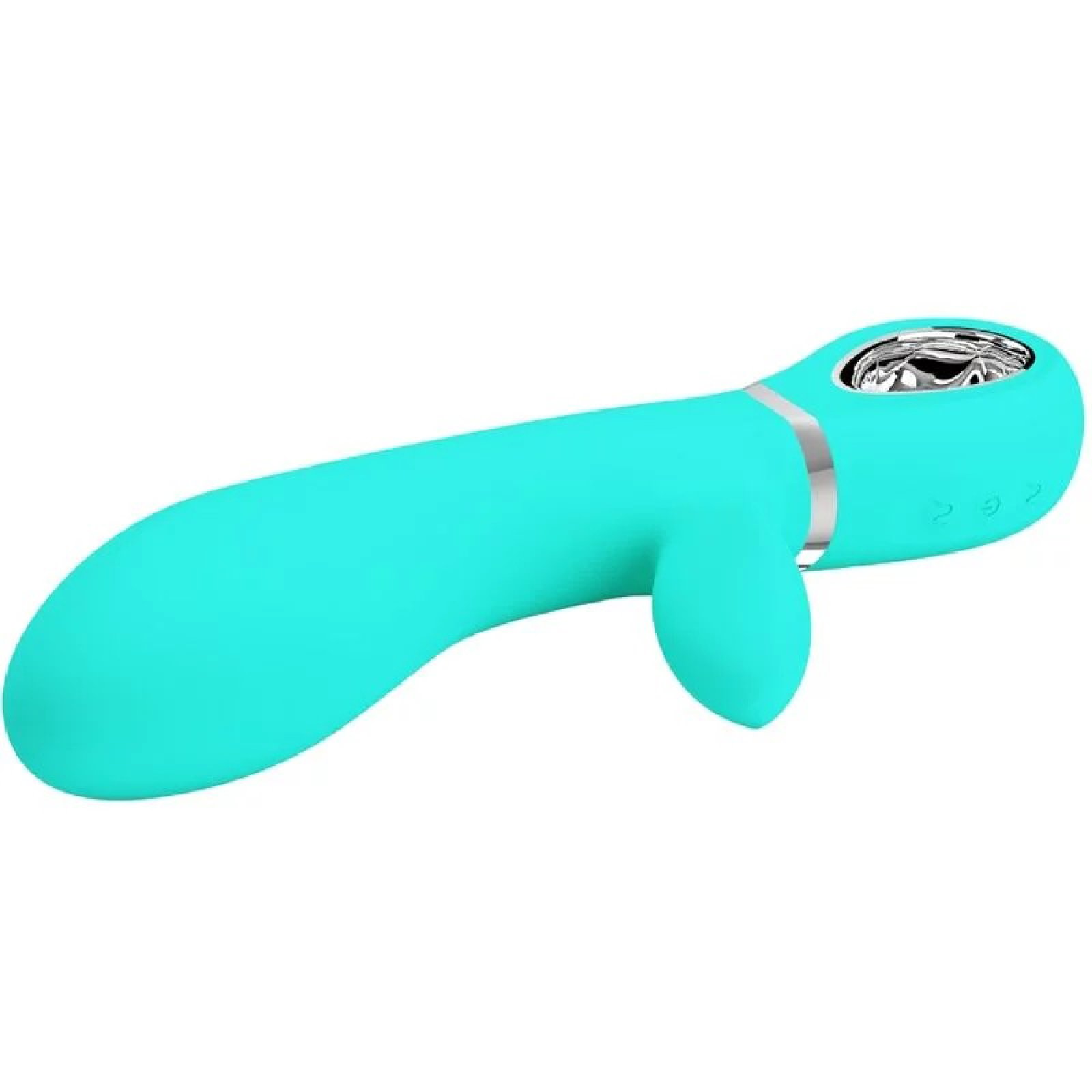 Thomas Super Soft Silicone Rabbit Vibrator - Turquoise - Image 2